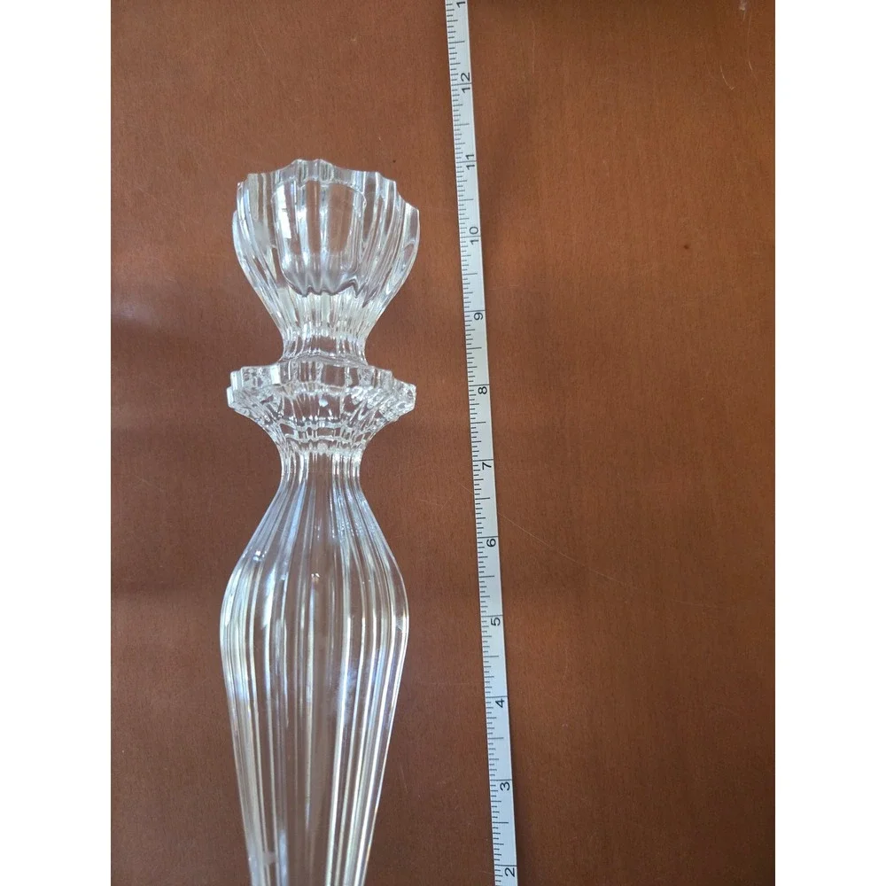 Royal Gallery 24% Lead Crystal Candlestick Holders Pair Czech Republic 11.5 Inch